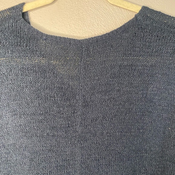 Kiabi Knit Sweater Size Small Navy Blue Three Quarter Sleeves V-Neck - Picture 8 of 9